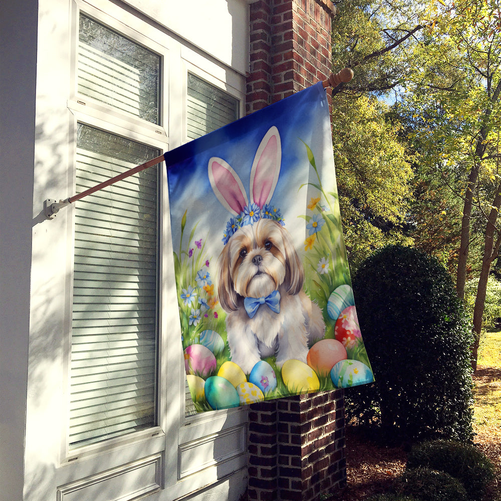 Lhasa Apso Easter Egg Hunt House Flag