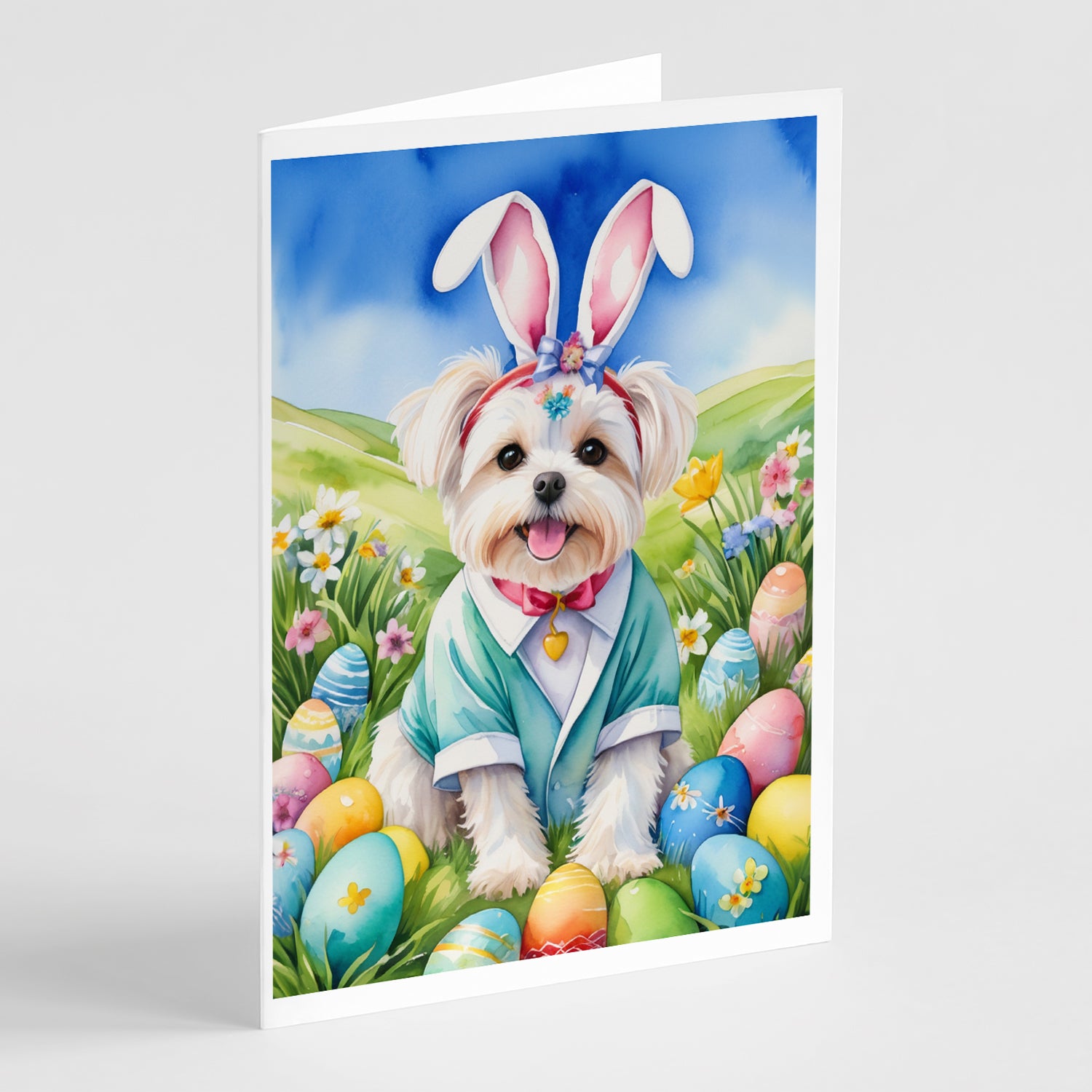 Buy this Maltese Easter Egg Hunt Greeting Cards Pack of 8