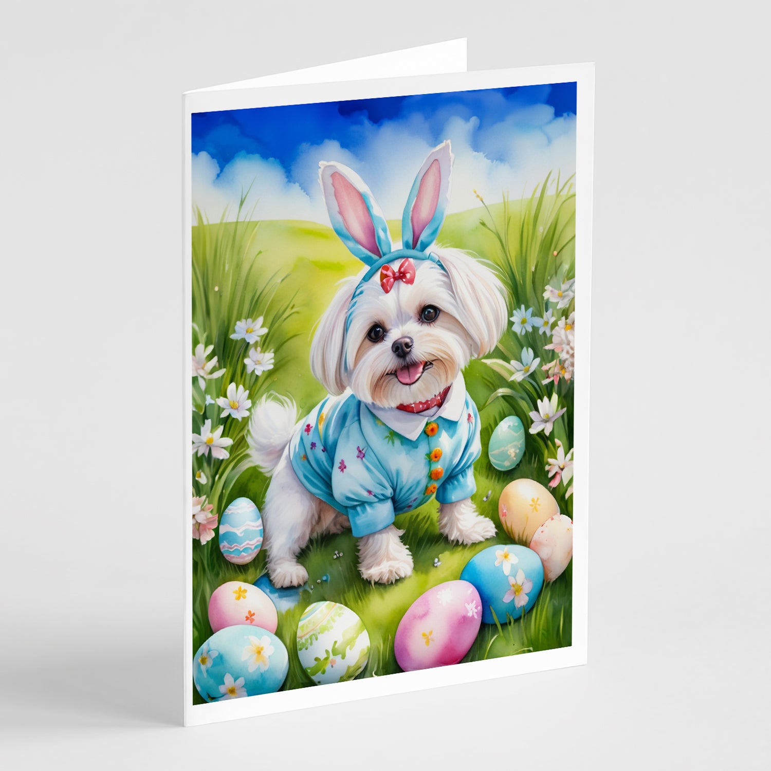 Buy this Maltese Easter Egg Hunt Greeting Cards Pack of 8