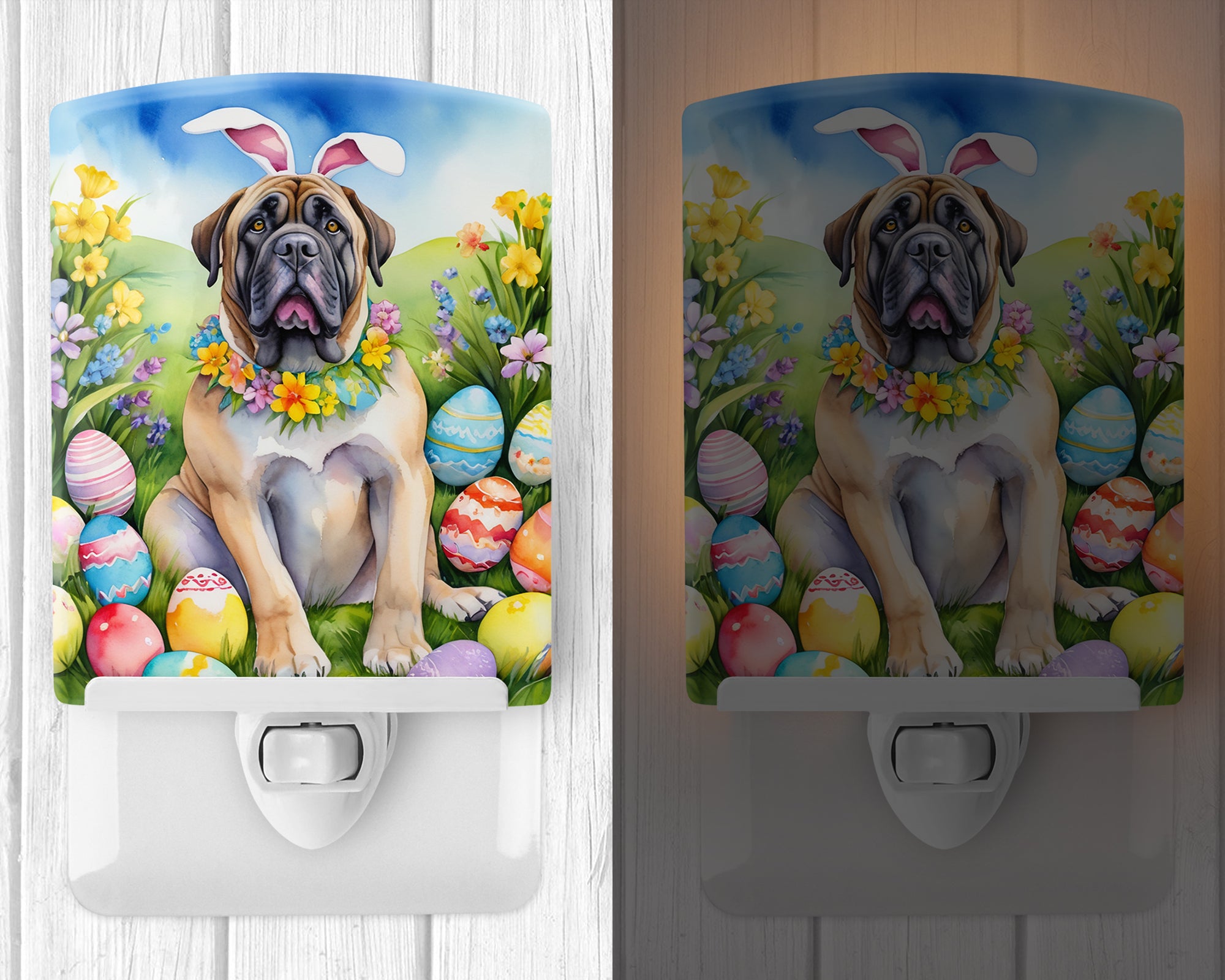 Mastiff Easter Egg Hunt Ceramic Night Light