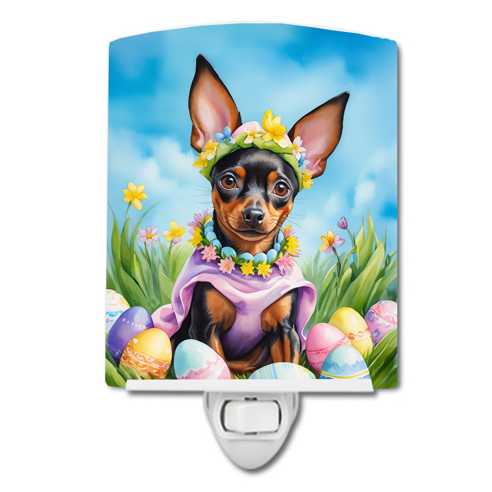 Buy this Miniature Pinscher Easter Egg Hunt Ceramic Night Light