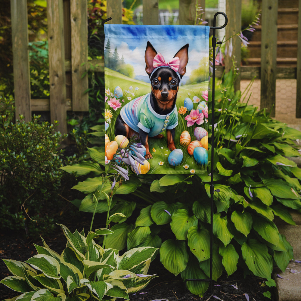 Miniature Pinscher Easter Egg Hunt Garden Flag