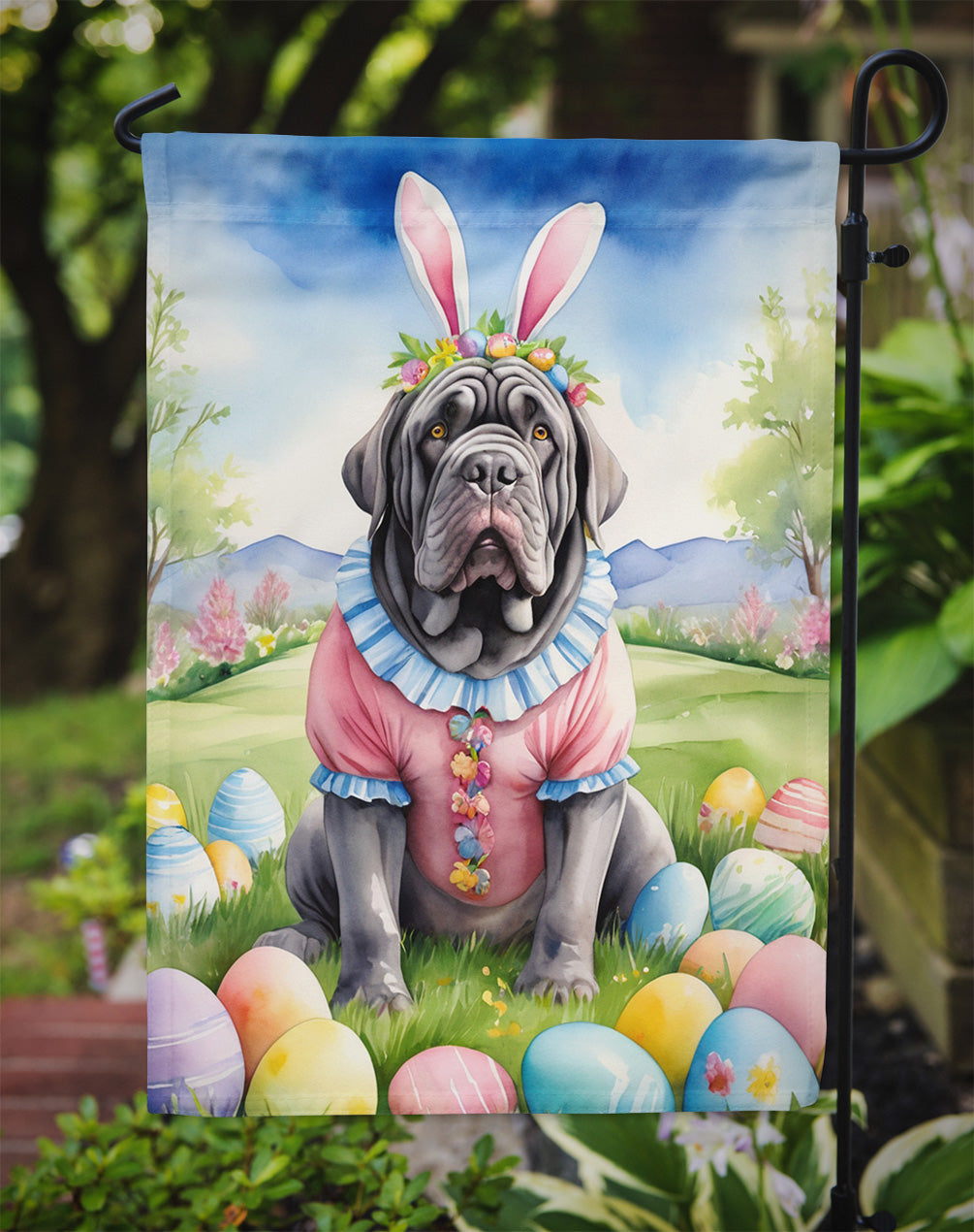 Neapolitan Mastiff Easter Egg Hunt Garden Flag