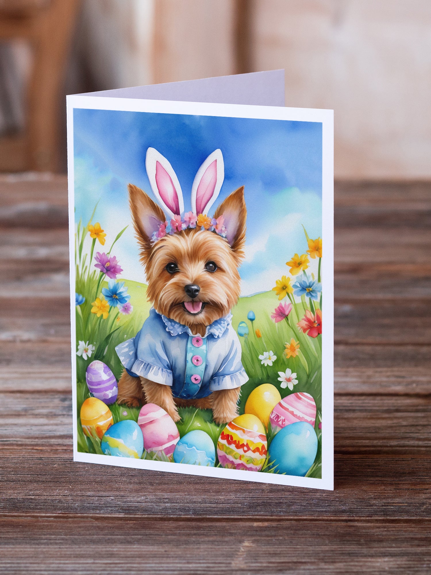 Buy this Norwich Terrier Easter Egg Hunt Greeting Cards Pack of 8