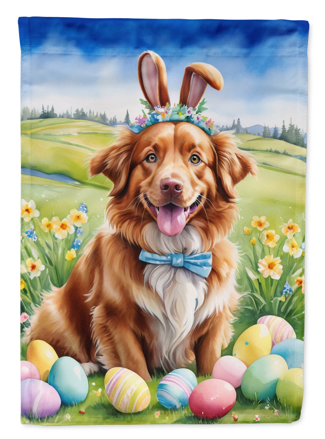 Buy this Nova Scotia Duck Tolling Retriever Easter Egg Hunt House Flag