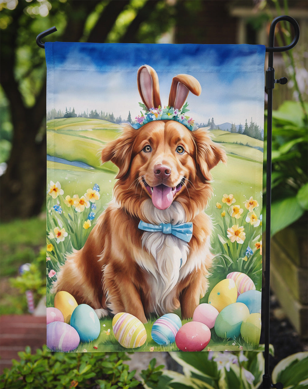 Nova Scotia Duck Tolling Retriever Easter Egg Hunt Garden Flag