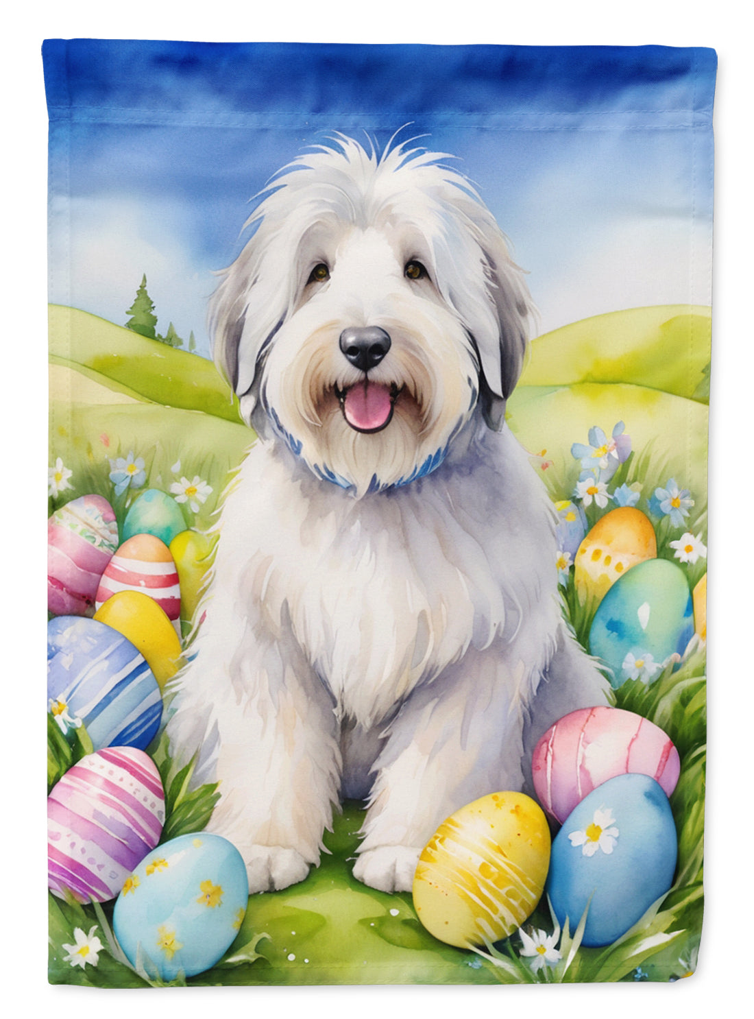 Buy this Old English Sheepdog Easter Egg Hunt House Flag