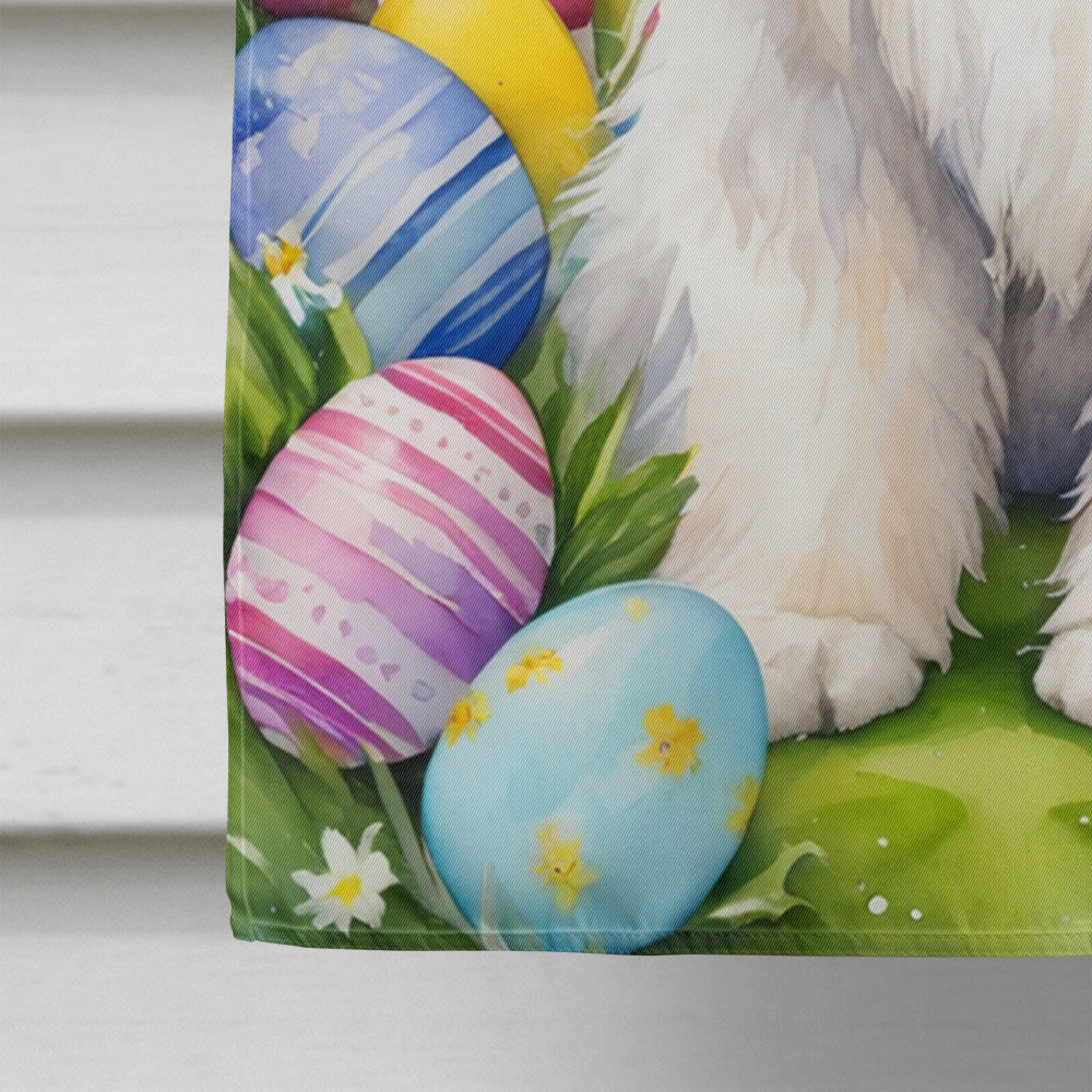 Old English Sheepdog Easter Egg Hunt House Flag