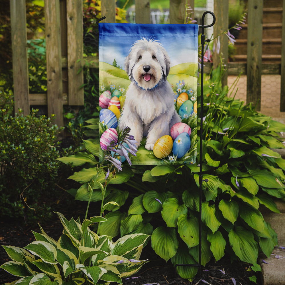 Old English Sheepdog Easter Egg Hunt Garden Flag