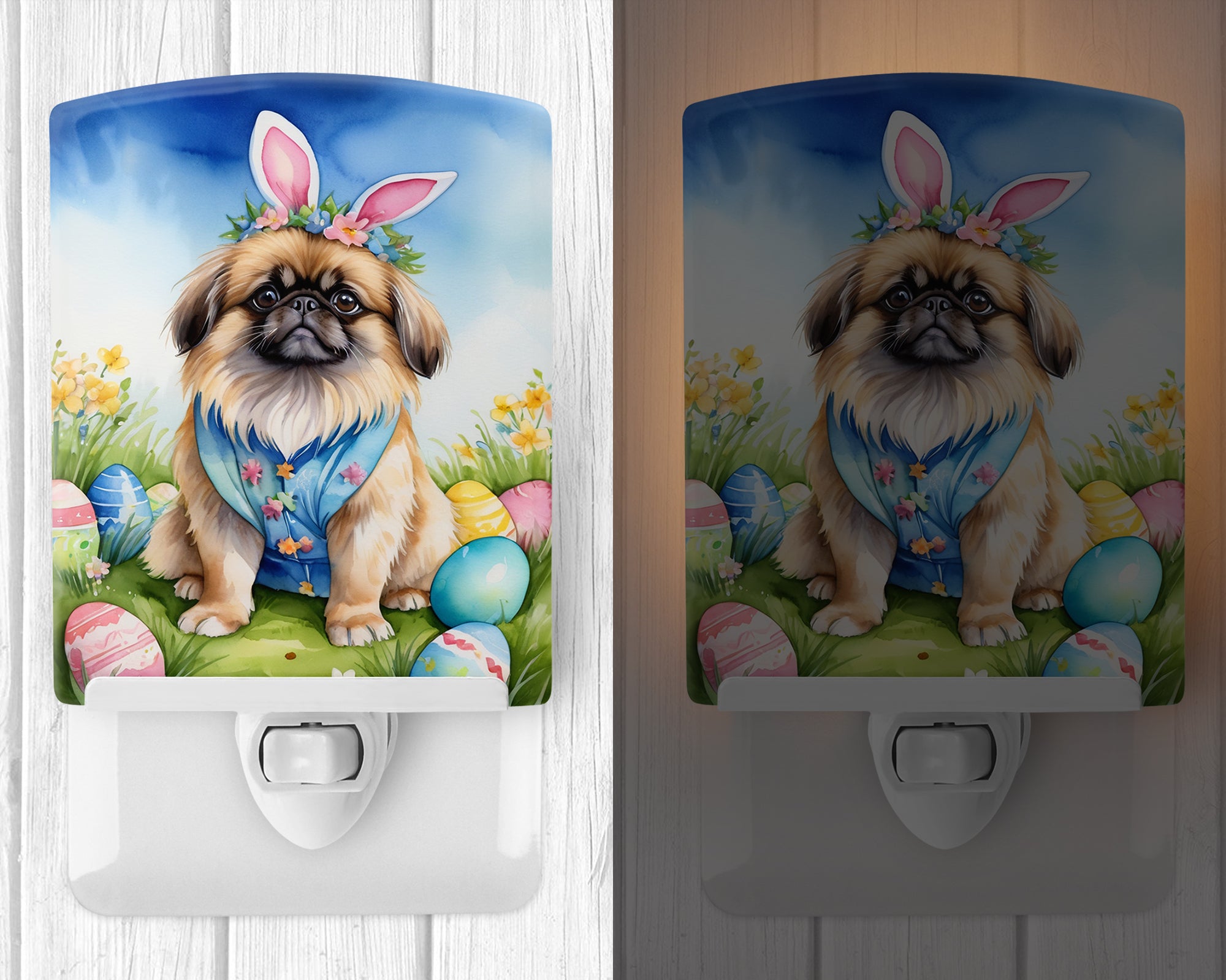 Buy this Pekingese Easter Egg Hunt Ceramic Night Light