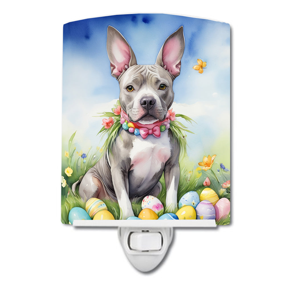 Buy this Pit Bull Terrier Easter Egg Hunt Ceramic Night Light