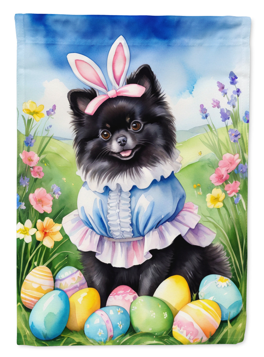 Buy this Pomeranian Easter Egg Hunt House Flag