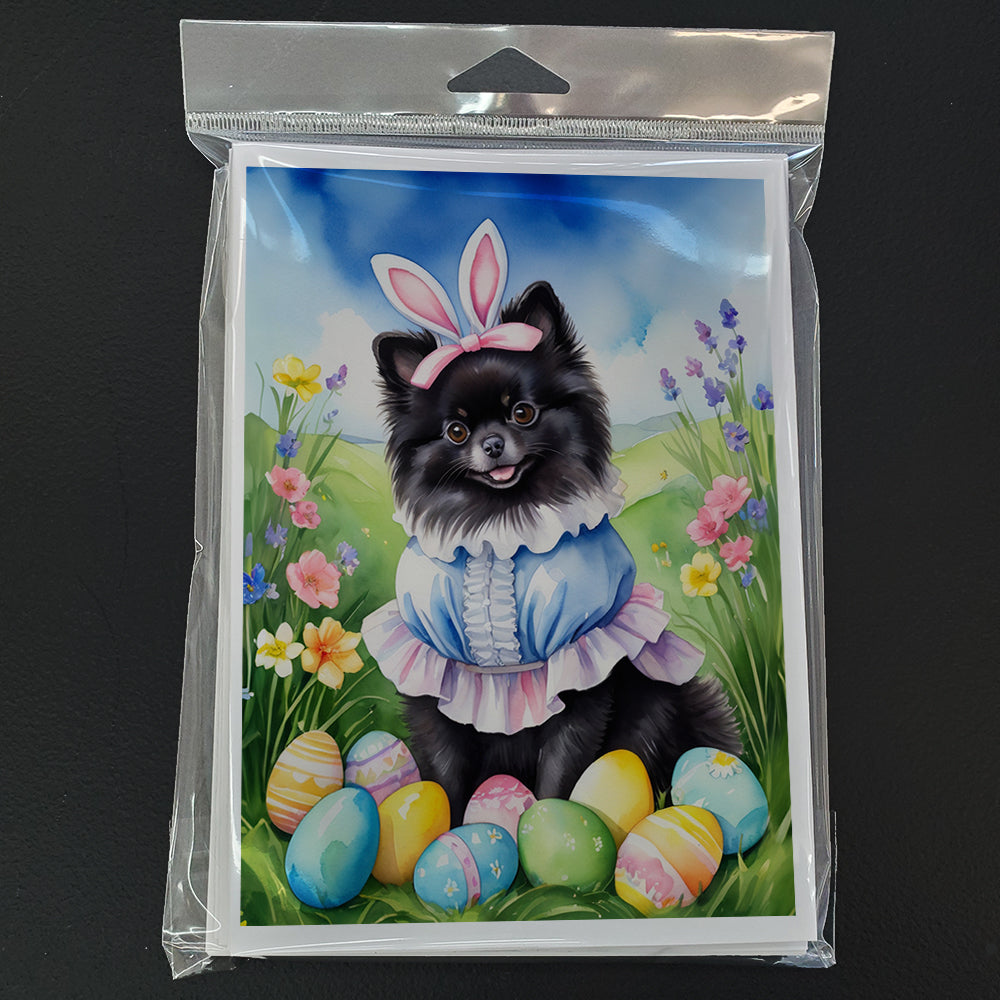 Pomeranian Easter Egg Hunt Greeting Cards Pack of 8