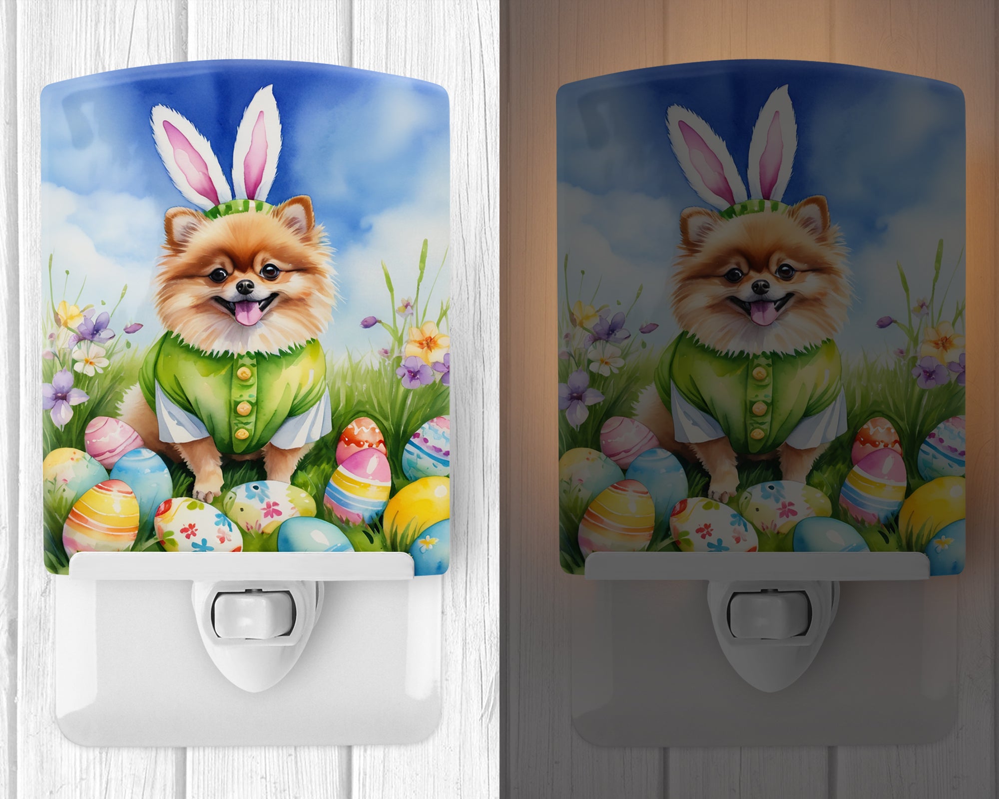 Buy this Pomeranian Easter Egg Hunt Ceramic Night Light