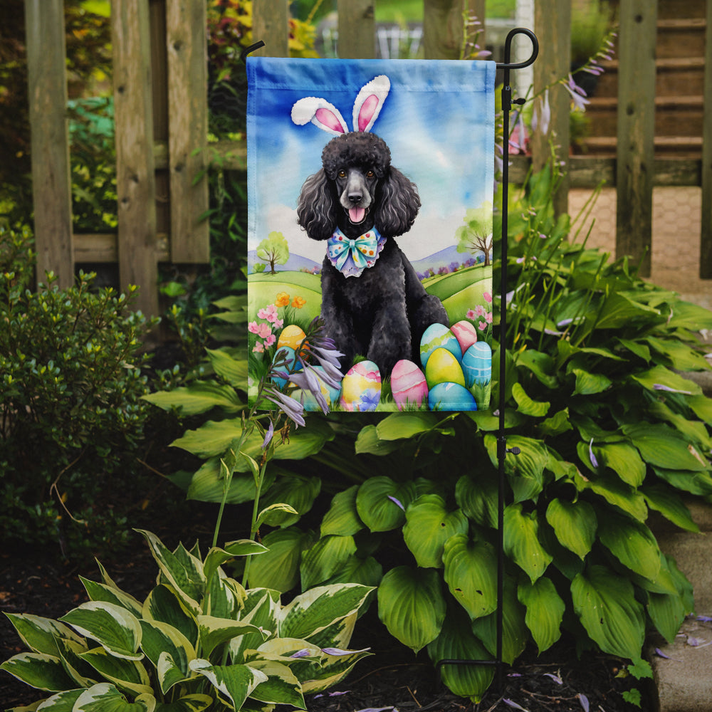 Black Poodle Easter Egg Hunt Garden Flag