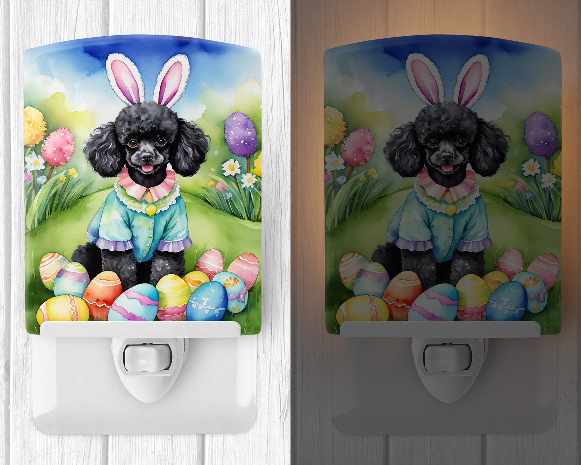 Buy this Black Poodle Easter Egg Hunt Ceramic Night Light