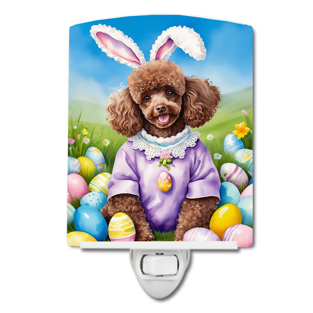 Buy this Chocolate Poodle Easter Egg Hunt Ceramic Night Light