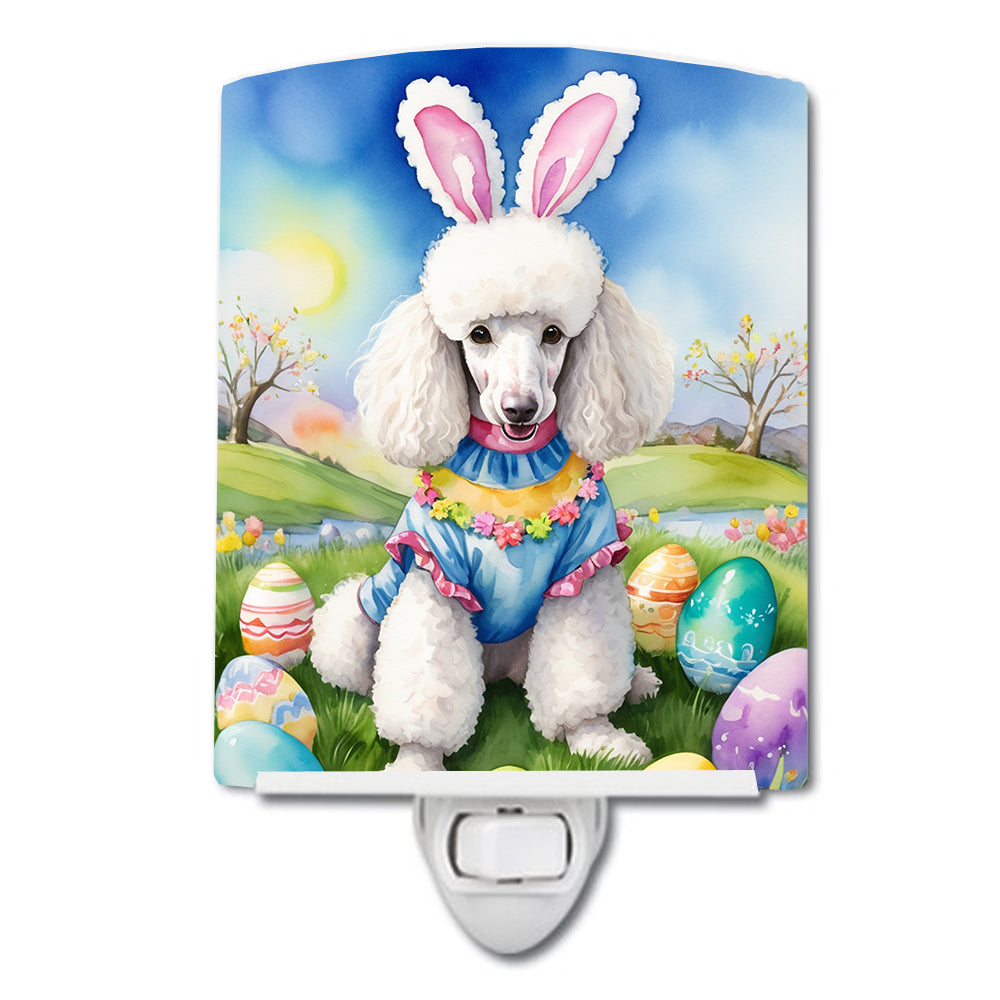 Buy this White Poodle Easter Egg Hunt Ceramic Night Light