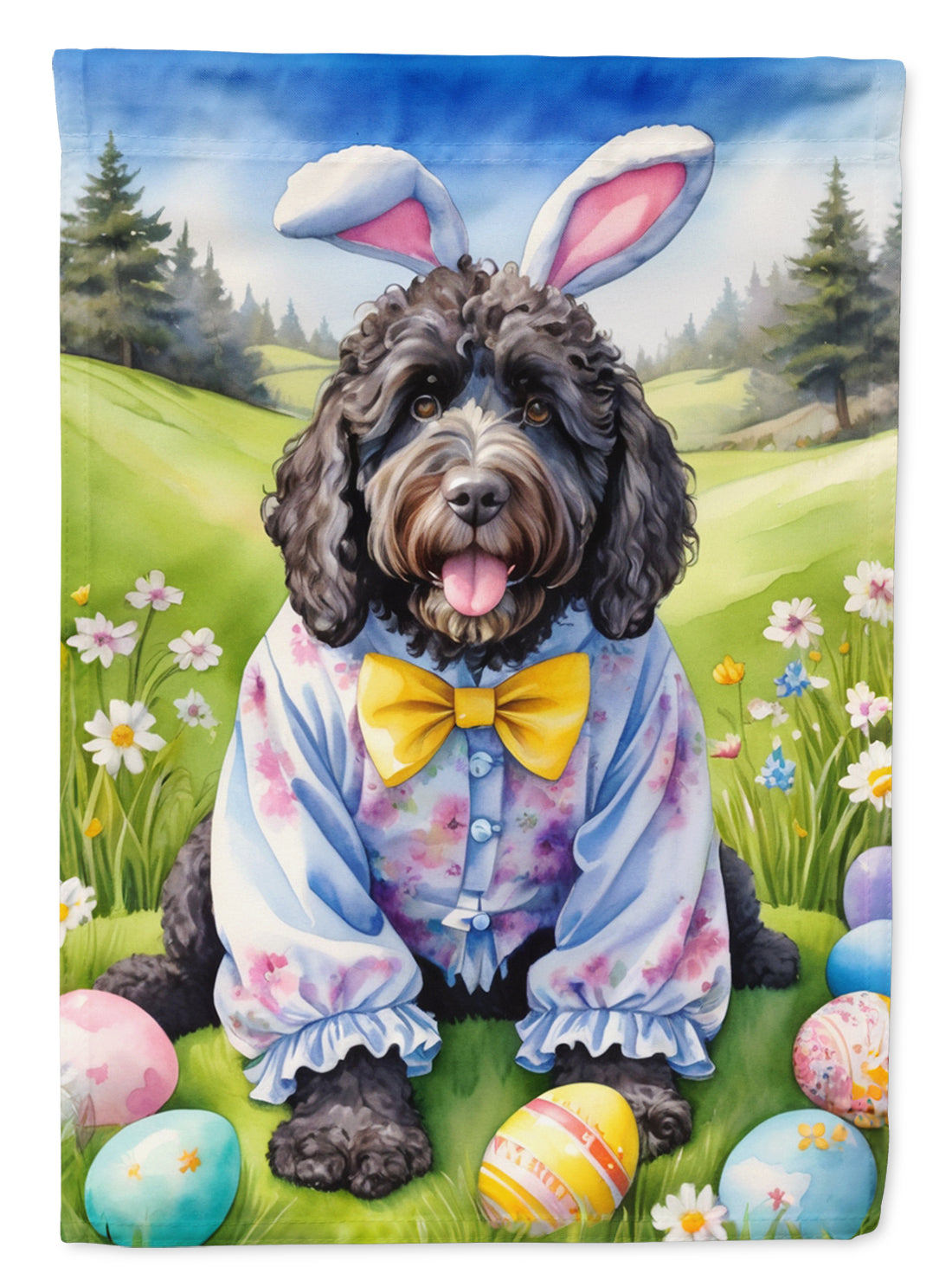 Buy this Portuguese Water Dog Easter Egg Hunt Garden Flag