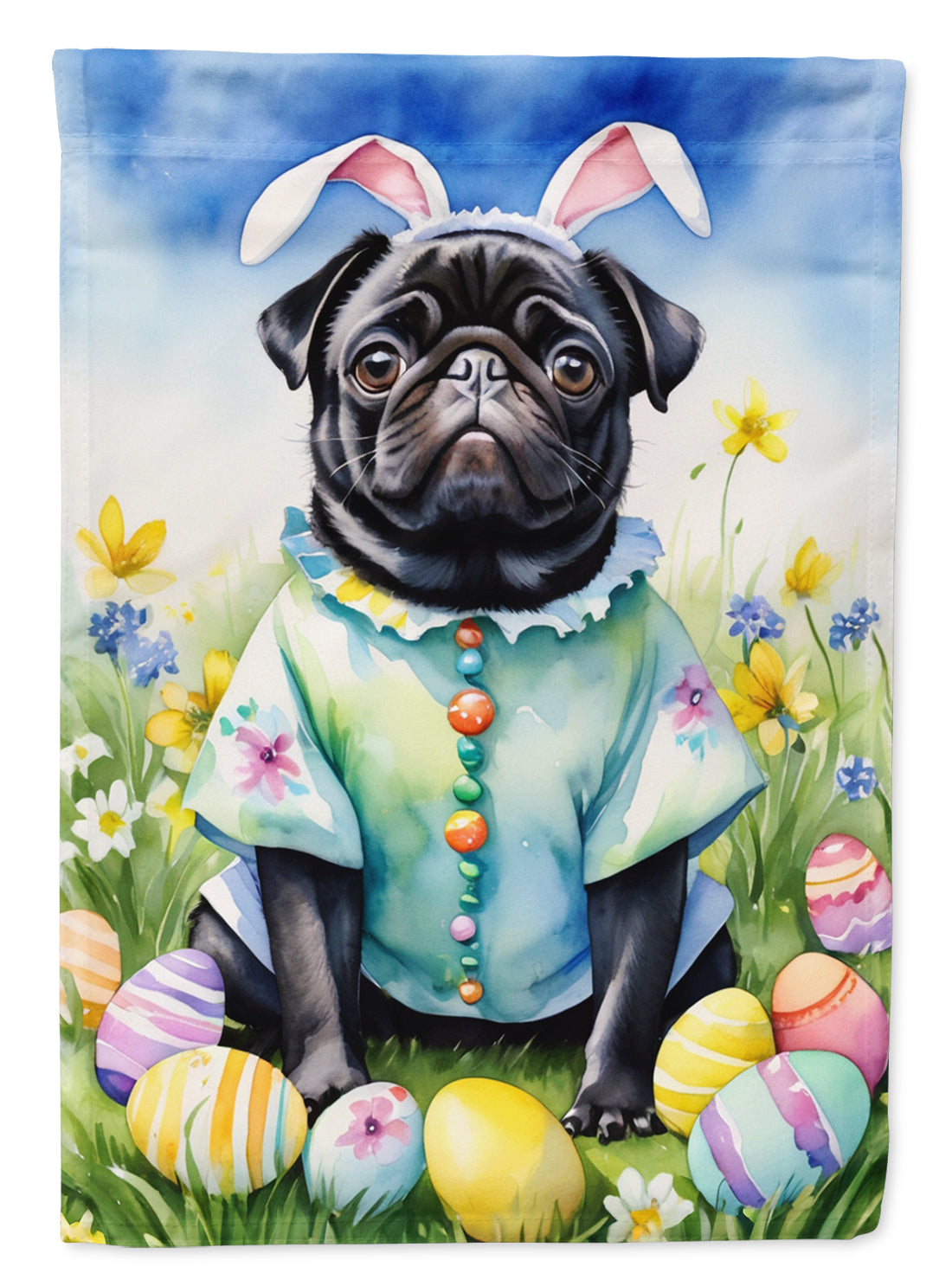 Buy this Pug Easter Egg Hunt House Flag