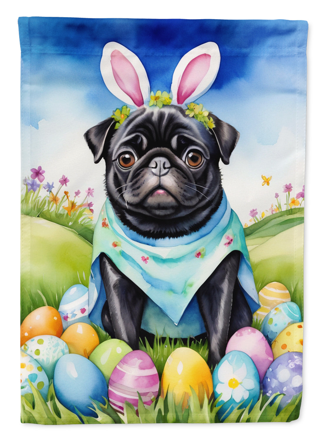 Buy this Pug Easter Egg Hunt House Flag