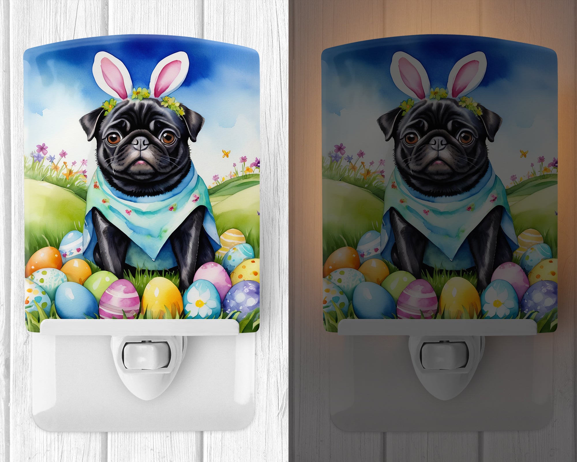 Buy this Pug Easter Egg Hunt Ceramic Night Light