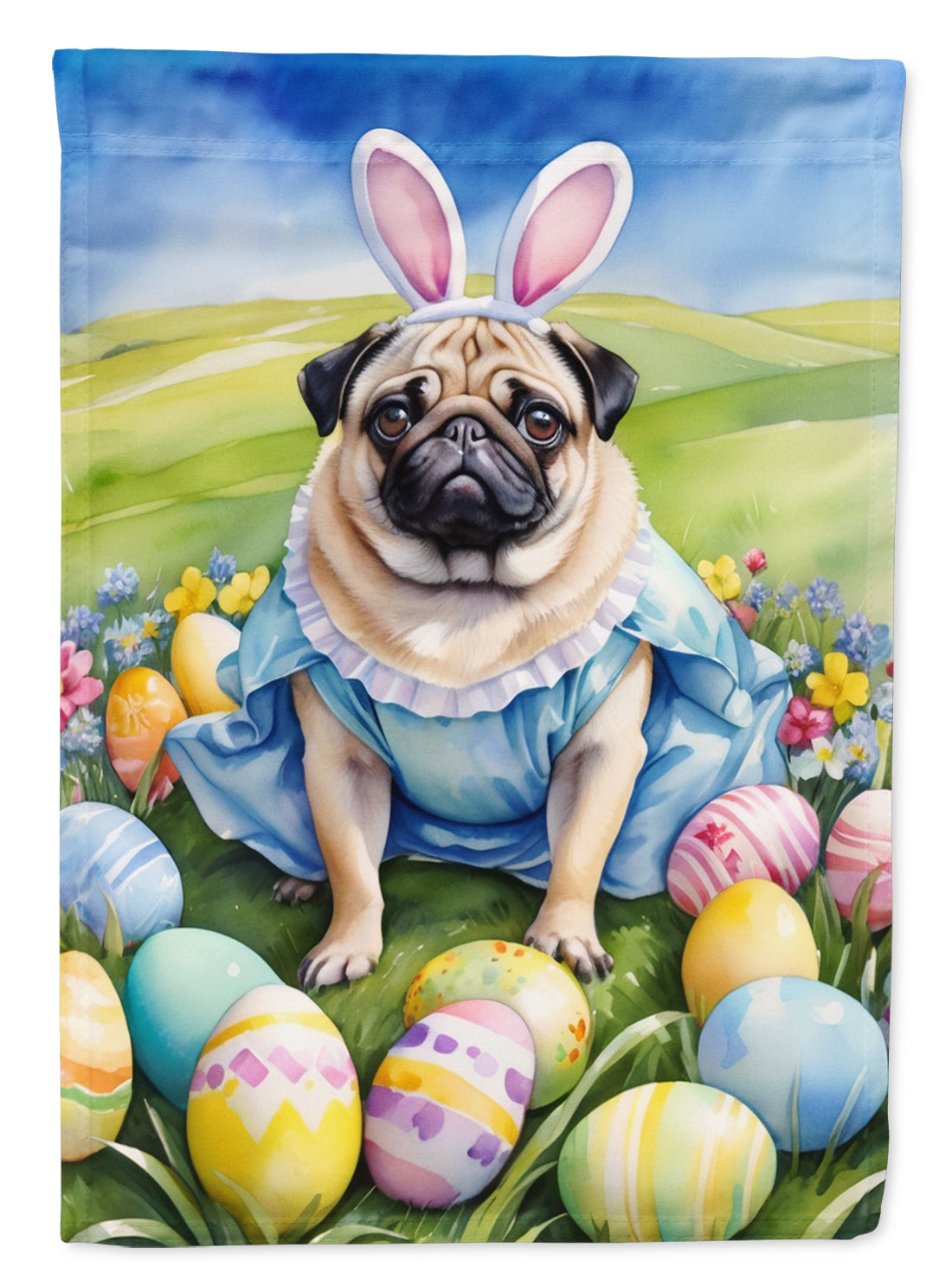 Buy this Pug Easter Egg Hunt House Flag