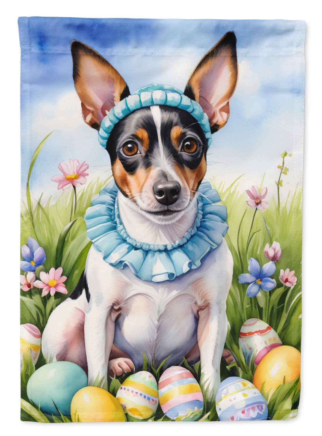 Buy this Rat Terrier Easter Egg Hunt House Flag