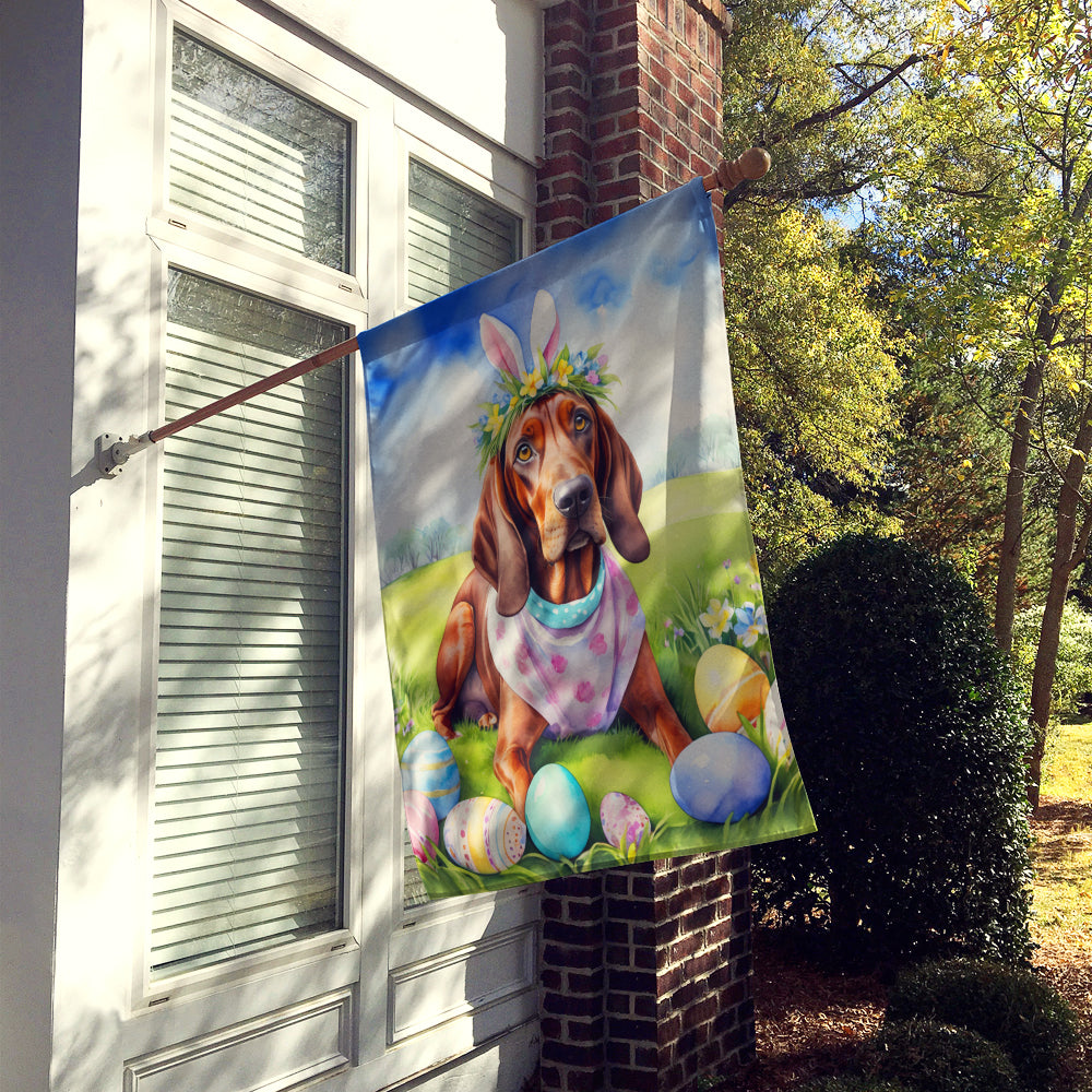 Redbone Coonhound Easter Egg Hunt House Flag