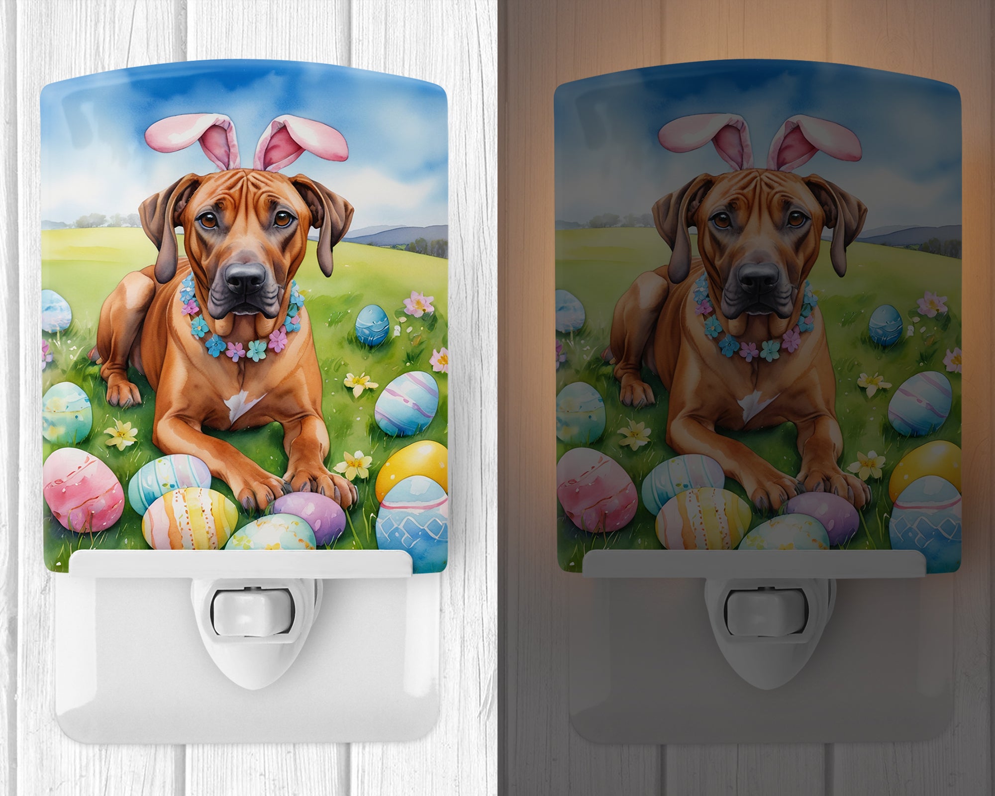 Buy this Rhodesian Ridgeback Easter Egg Hunt Ceramic Night Light