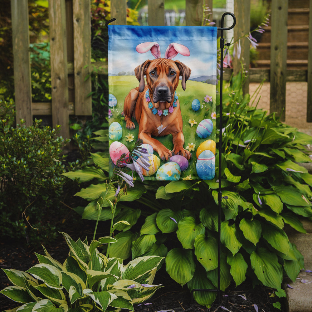 Buy this Rhodesian Ridgeback Easter Egg Hunt Garden Flag