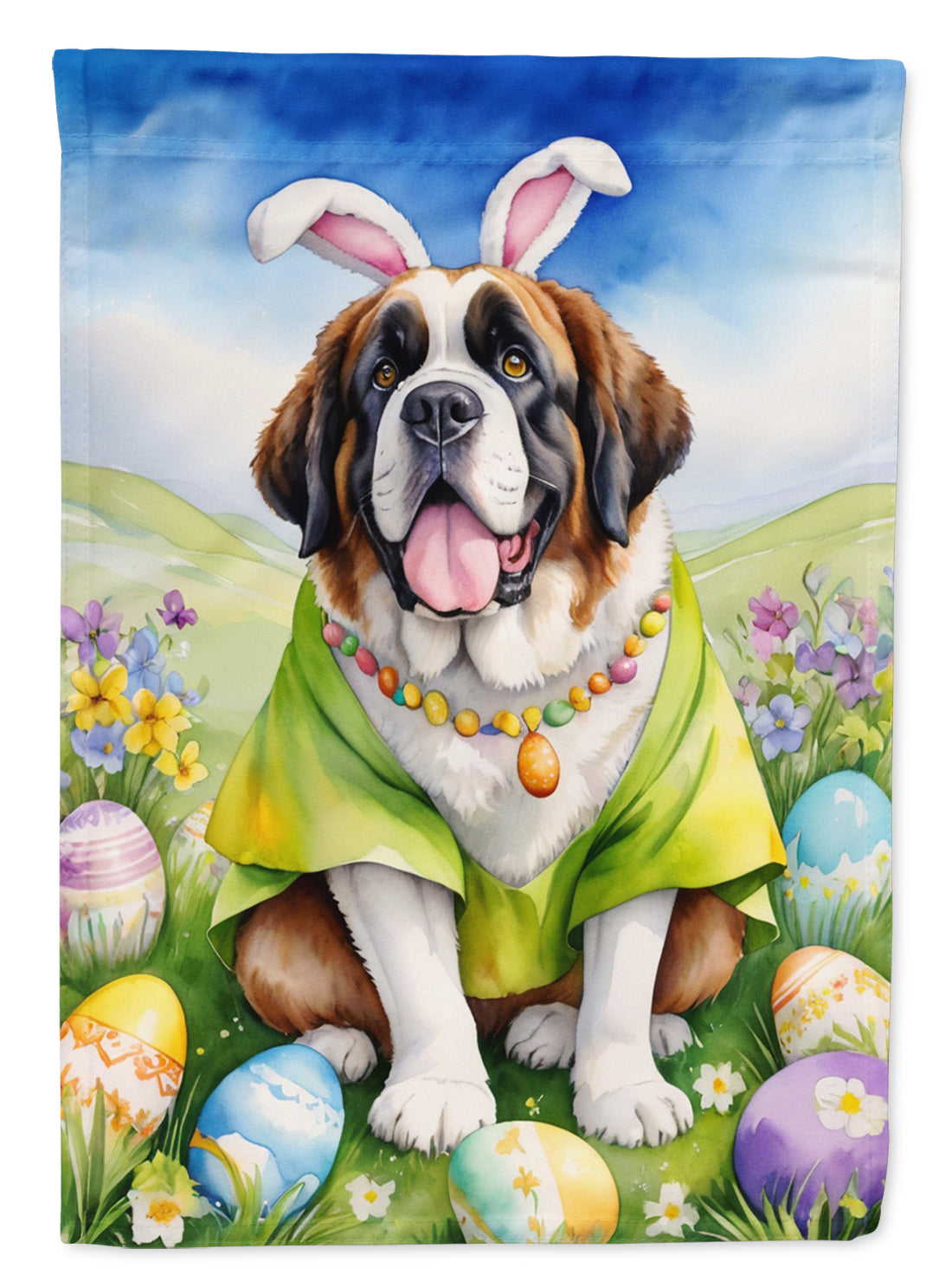 Buy this Saint Bernard Easter Egg Hunt Garden Flag