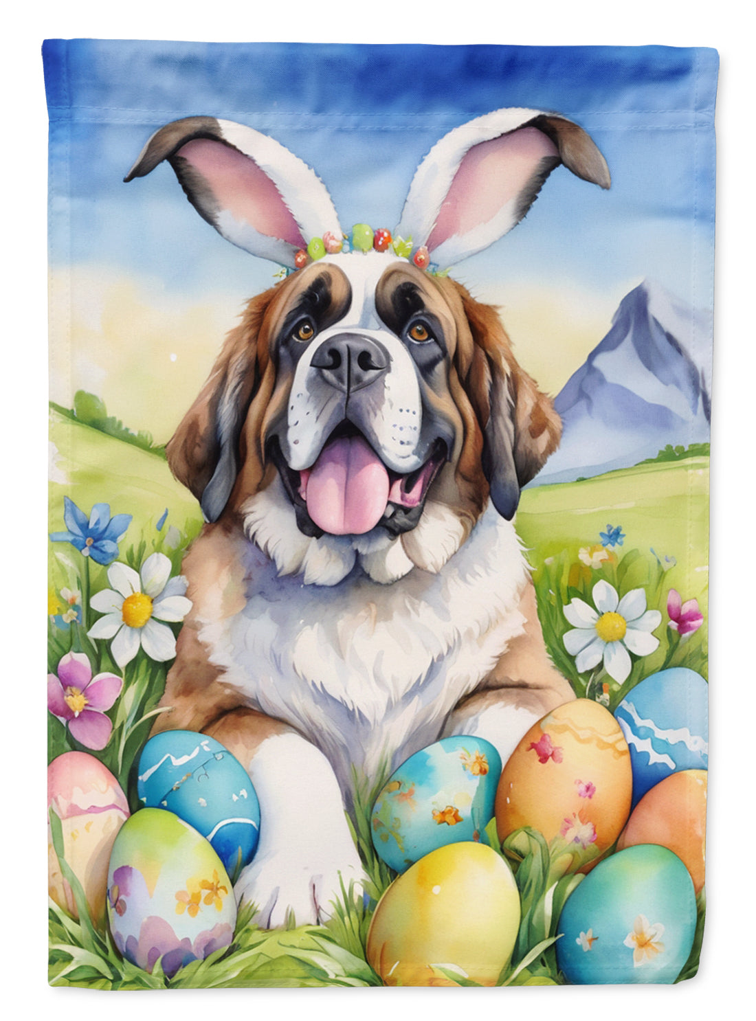 Buy this Saint Bernard Easter Egg Hunt Garden Flag