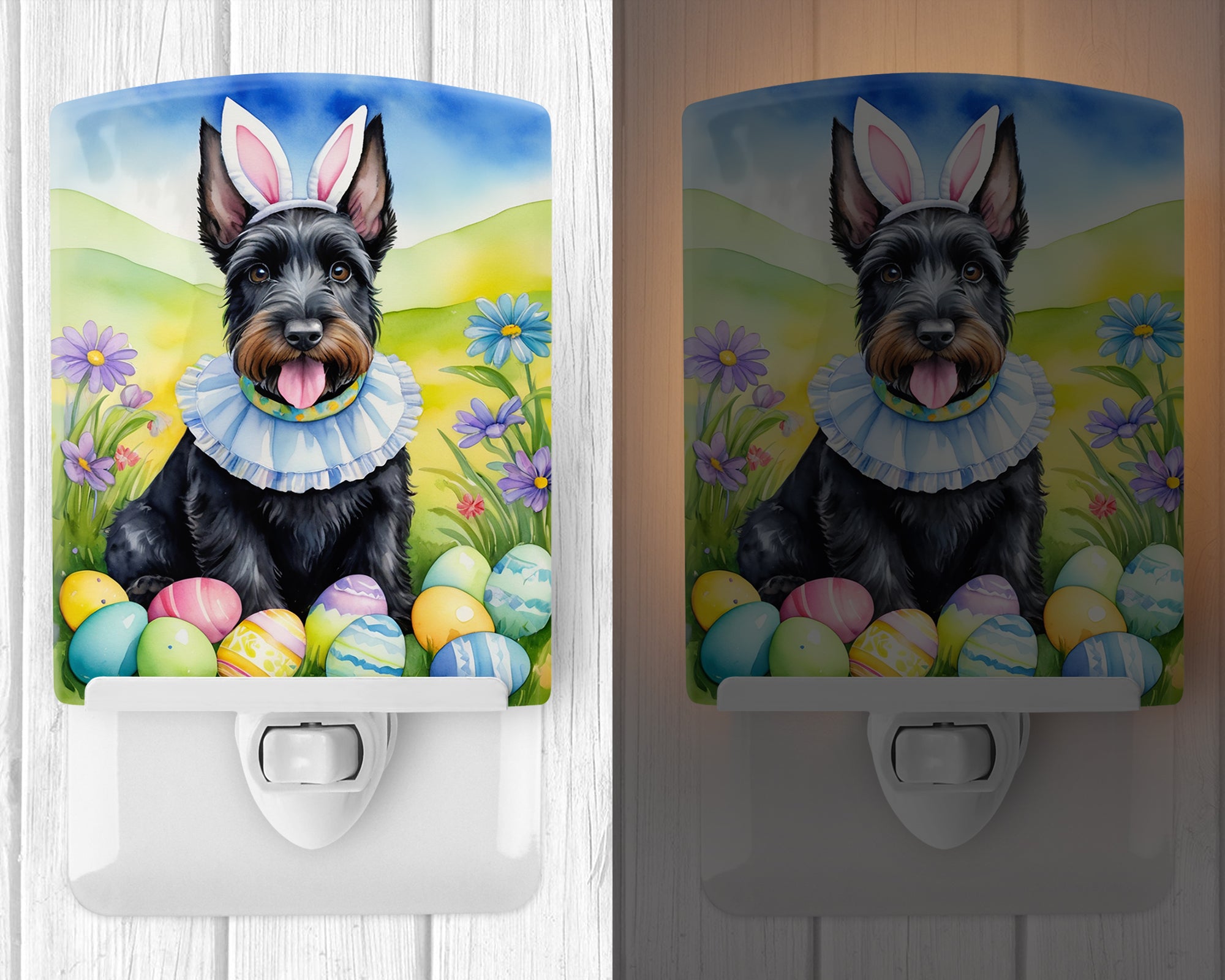 Buy this Scottish Terrier Easter Egg Hunt Ceramic Night Light