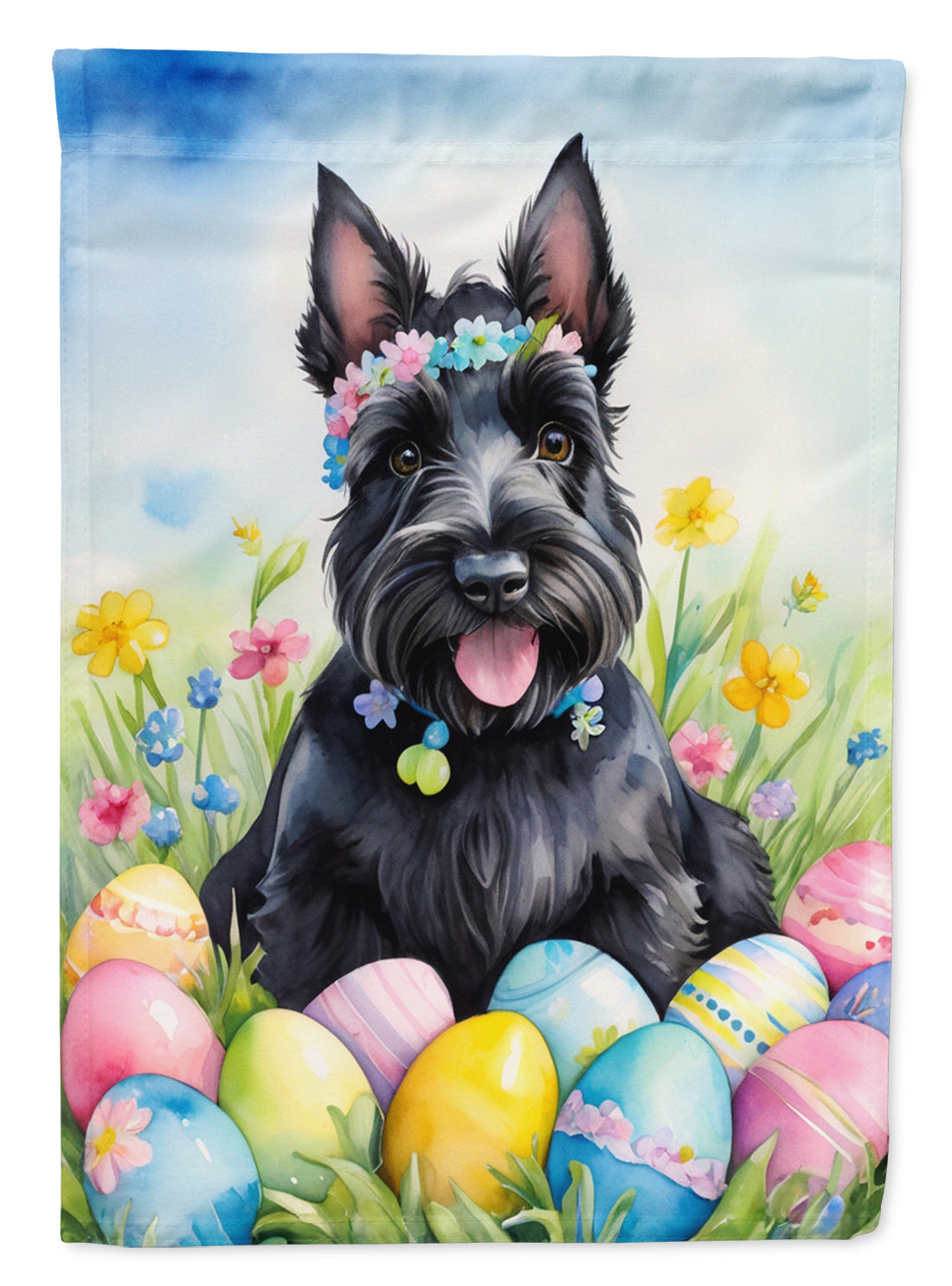 Buy this Scottish Terrier Easter Egg Hunt House Flag