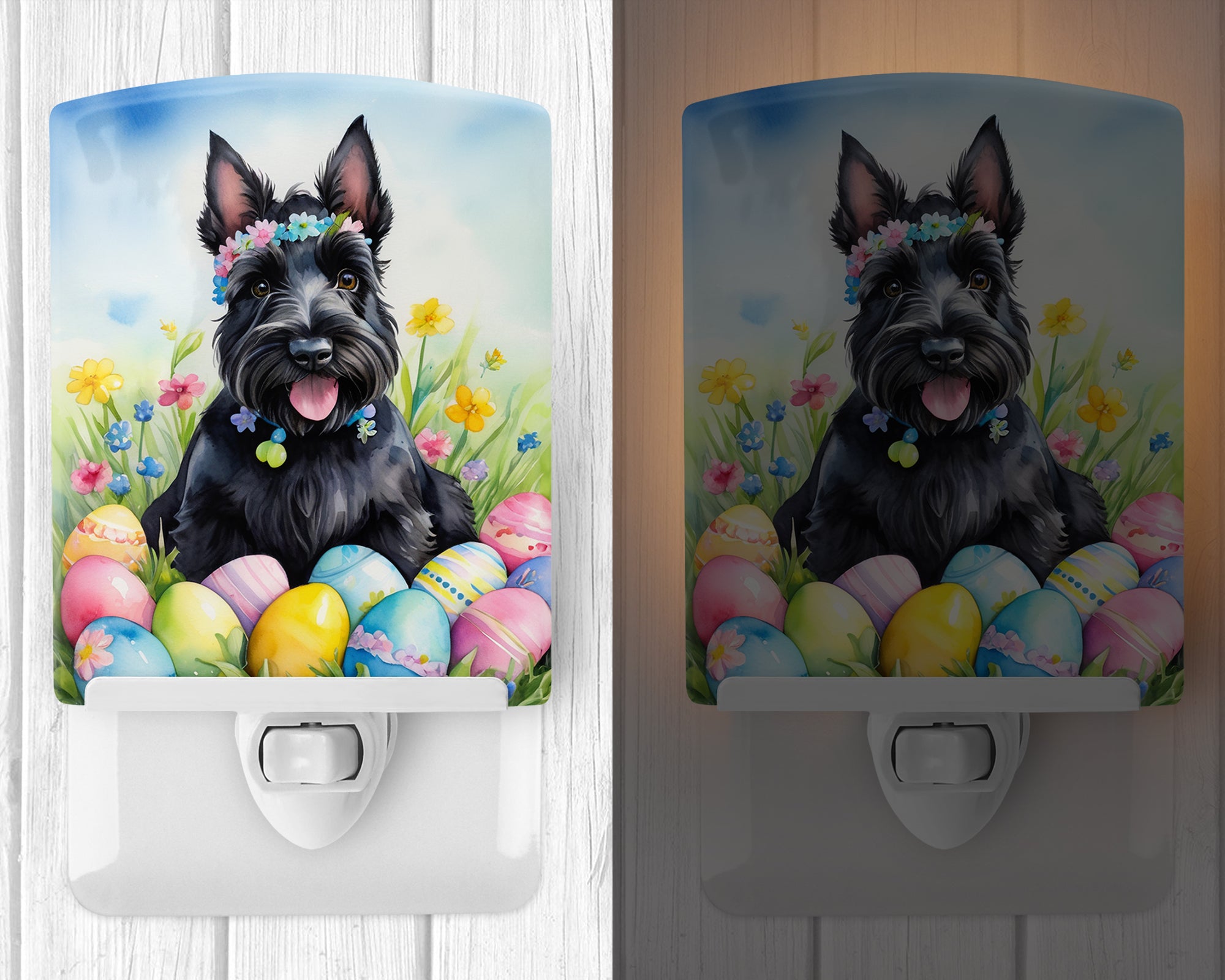 Buy this Scottish Terrier Easter Egg Hunt Ceramic Night Light