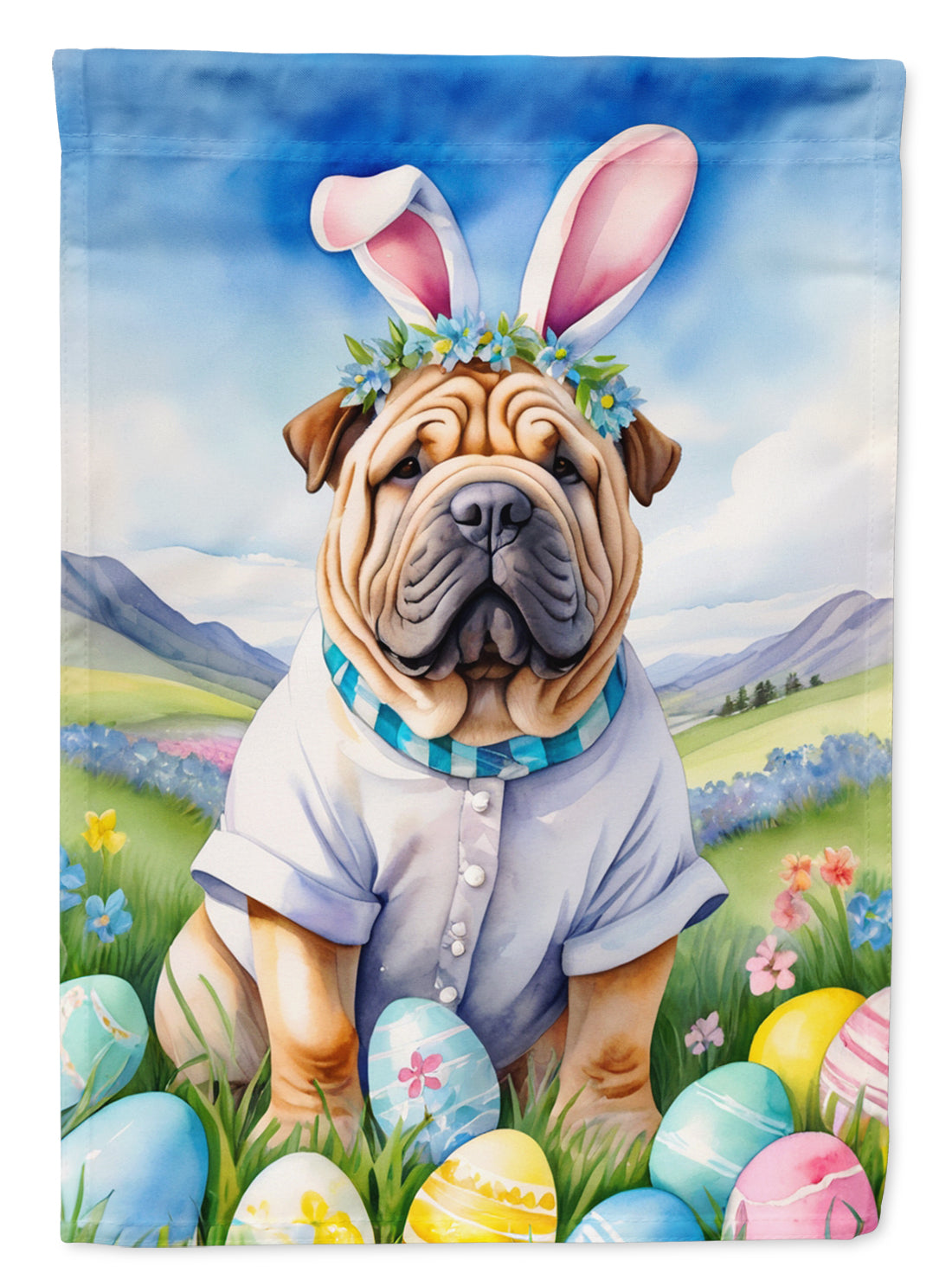 Buy this Shar Pei Easter Egg Hunt House Flag