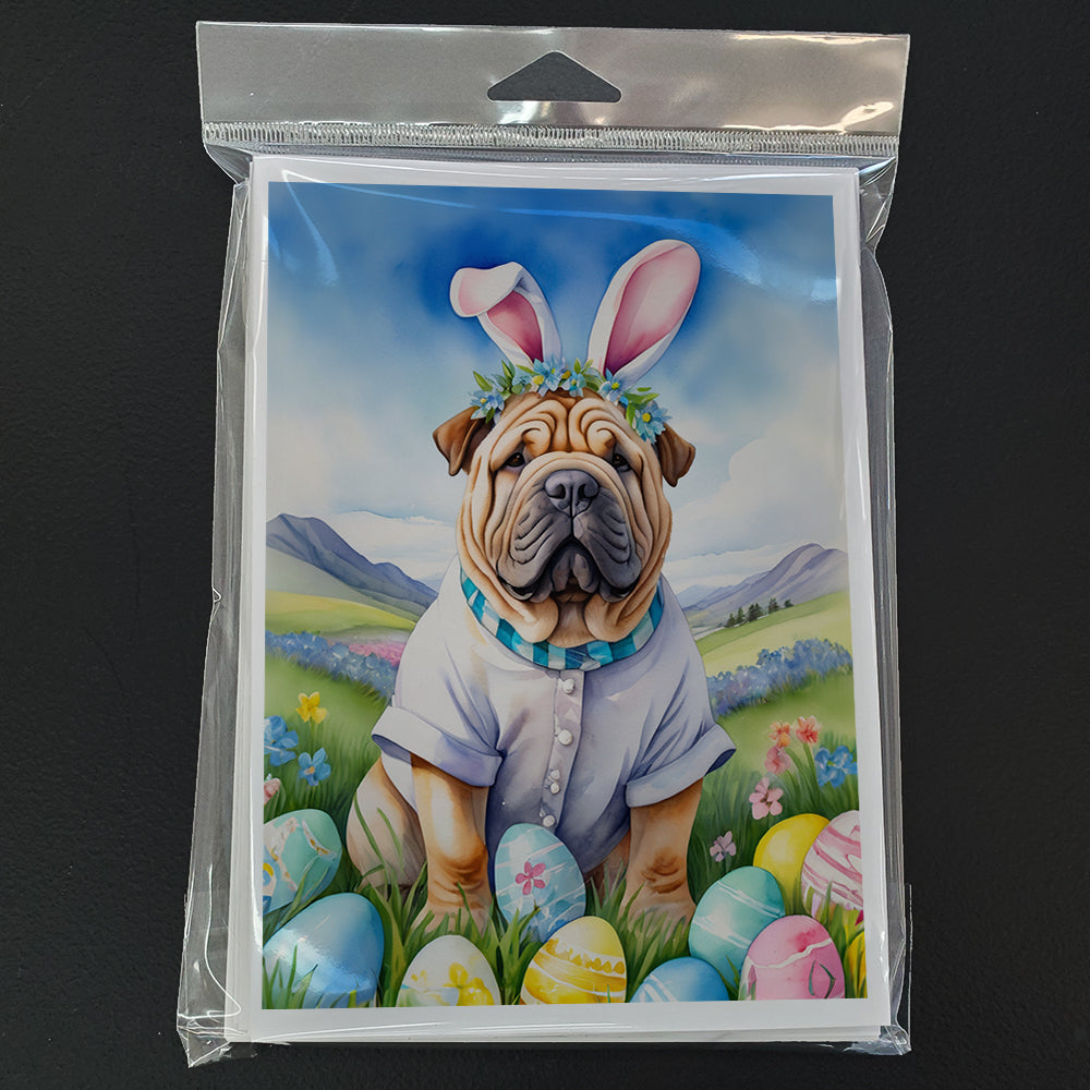 Shar Pei Easter Egg Hunt Greeting Cards Pack of 8