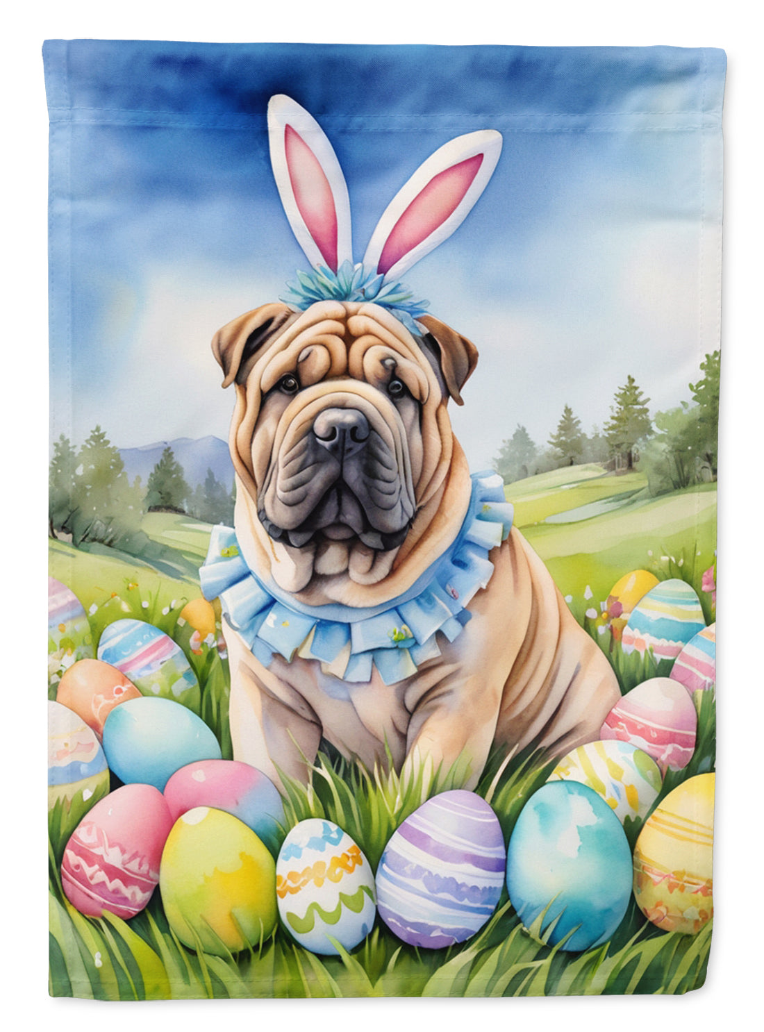 Buy this Shar Pei Easter Egg Hunt House Flag