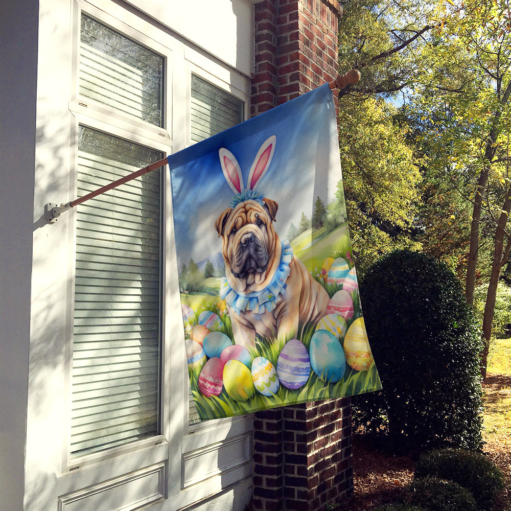 Shar Pei Easter Egg Hunt House Flag