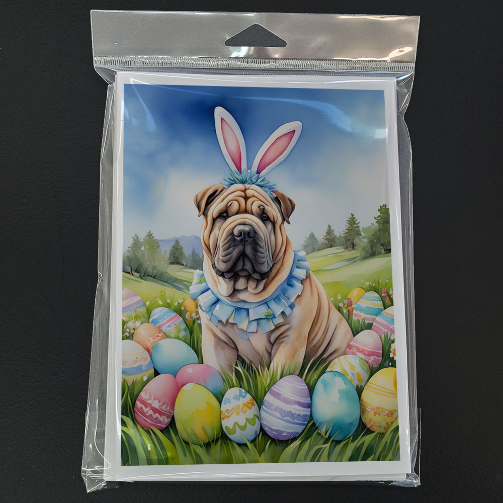 Shar Pei Easter Egg Hunt Greeting Cards Pack of 8