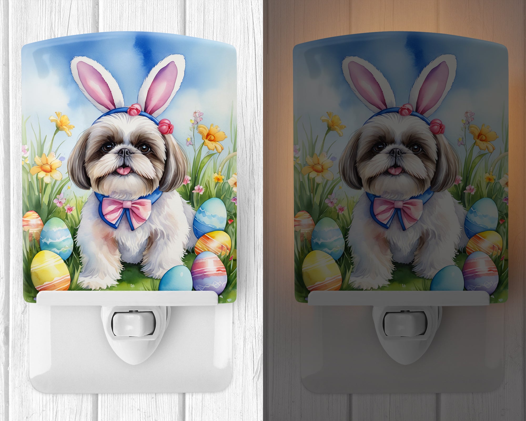 Buy this Shih Tzu Easter Egg Hunt Ceramic Night Light