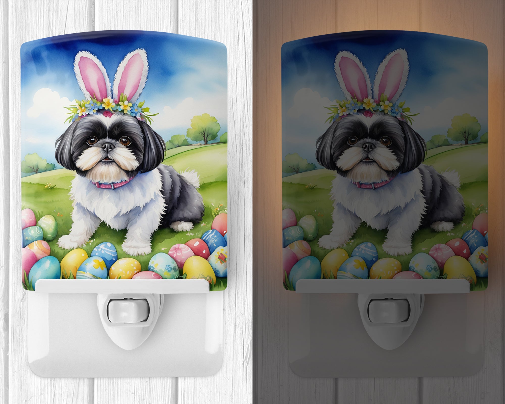 Buy this Shih Tzu Easter Egg Hunt Ceramic Night Light