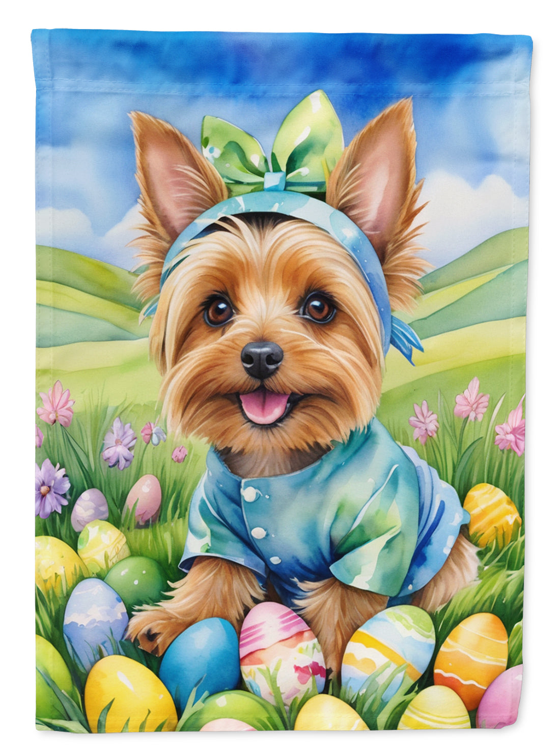 Buy this Silky Terrier Easter Egg Hunt House Flag