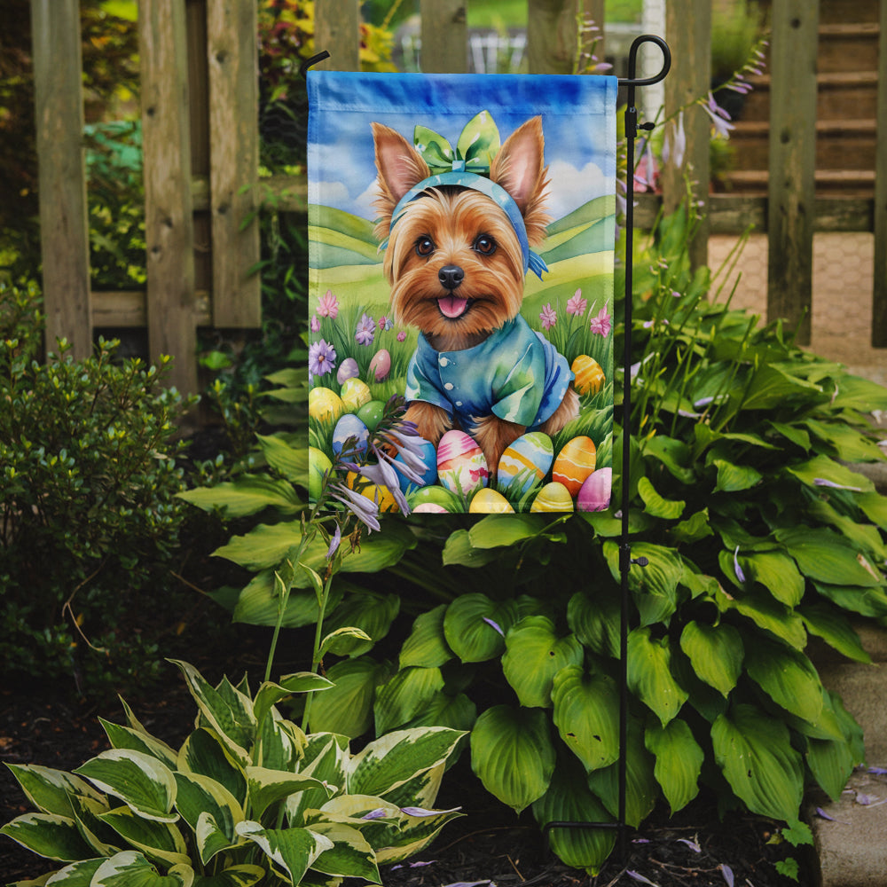 Silky Terrier Easter Egg Hunt Garden Flag