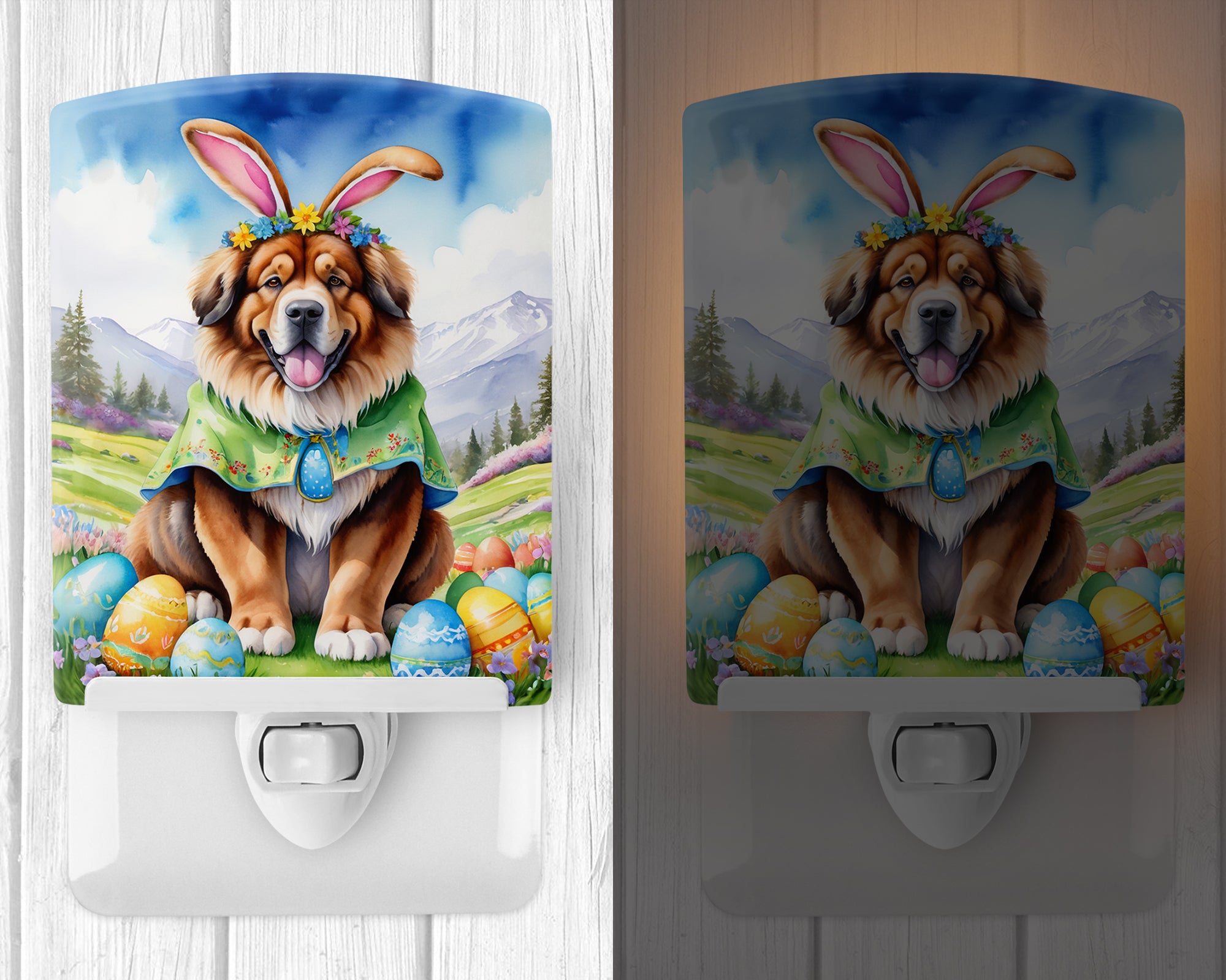 Buy this Tibetan Mastiff Easter Egg Hunt Ceramic Night Light