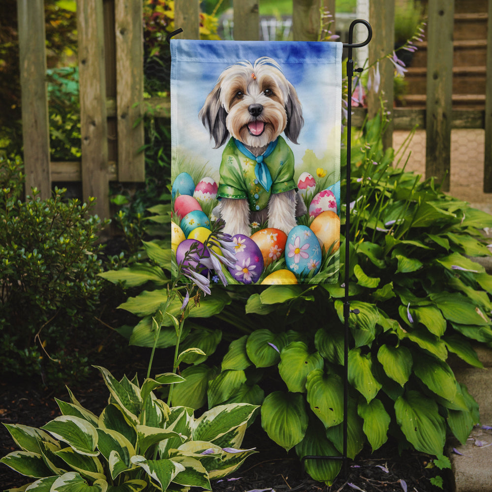 Tibetan Terrier Easter Egg Hunt Garden Flag