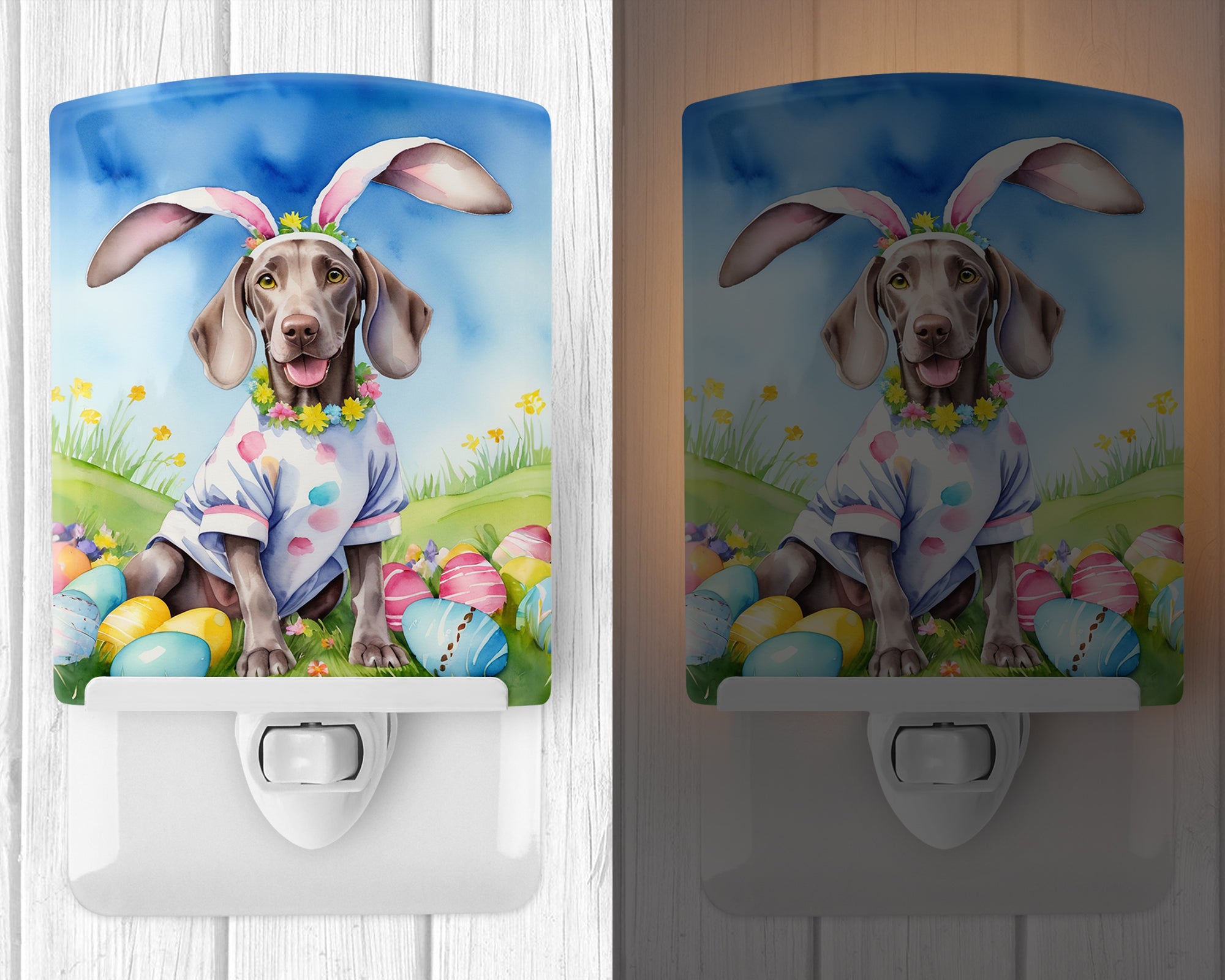 Buy this Weimaraner Easter Egg Hunt Ceramic Night Light