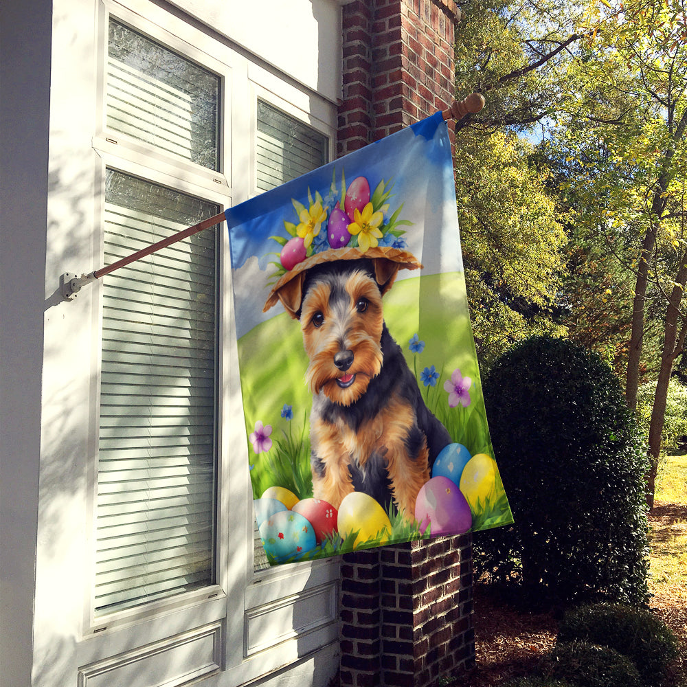 Welsh Terrier Easter Egg Hunt House Flag