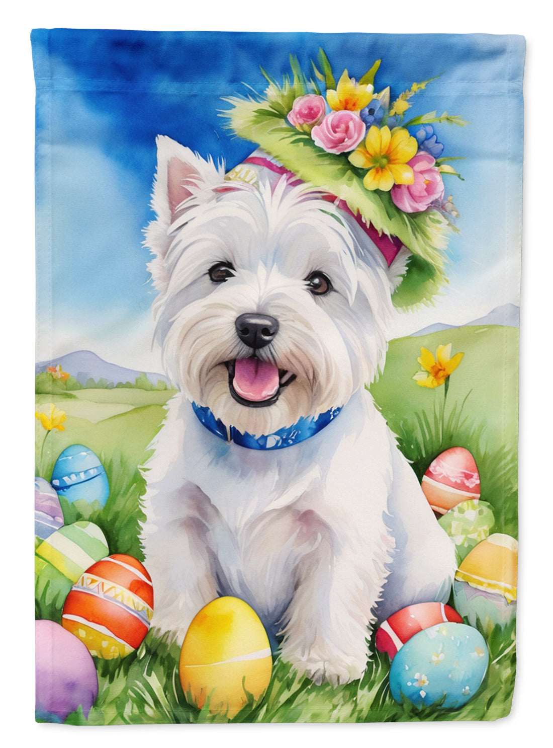 Buy this Westie Easter Egg Hunt House Flag